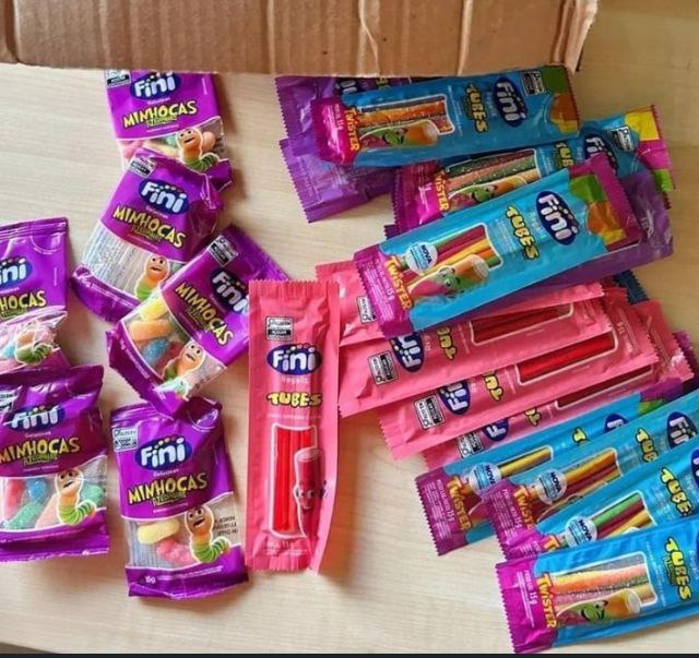 Kit C/30un Balas Fini Sabores Variados Balas de Gelatinas Tubes Cítricas Azedinhas 15g