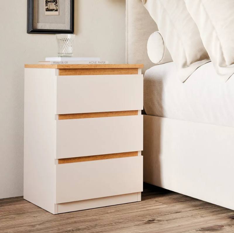Mesa De Cabeceira Retrô Quarto Decoração 3 Gavetas - Cores