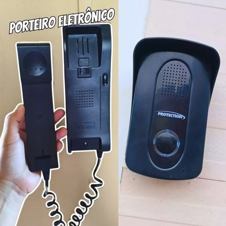 Porteiro Eletrônico Interfone Residencial Protection Pt-270 Cor Preto/preto