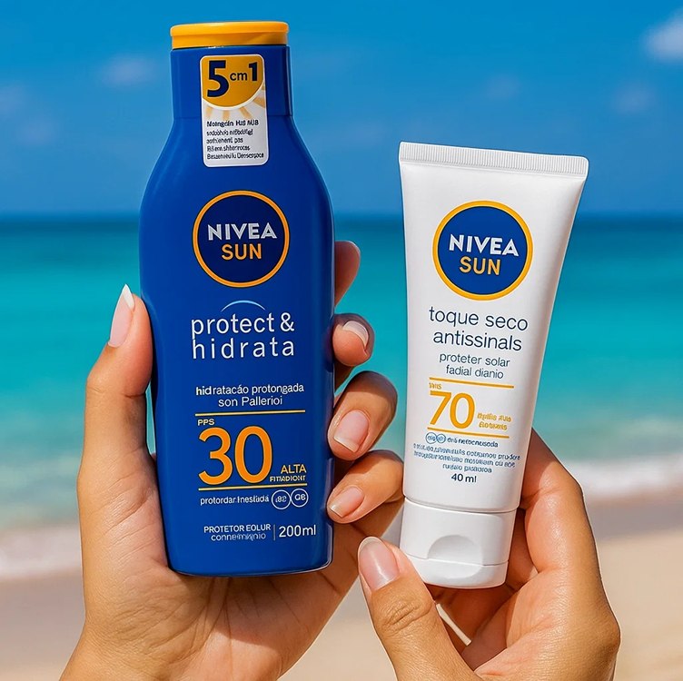 NIVEA SUN Protetor Solar Protect & Hidrata FPS 30 200ml + NIVEA SUN Protetor Solar Facial ...