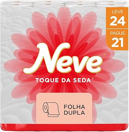 Neve Papel Higiênico Toque de Seda, 24 Rolos