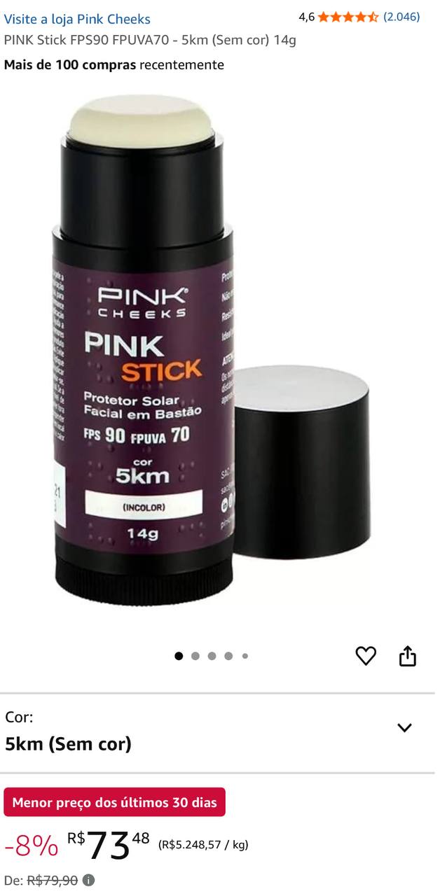 PINK Stick FPS90 FPUVA70 - 5km (Sem cor) 14g
