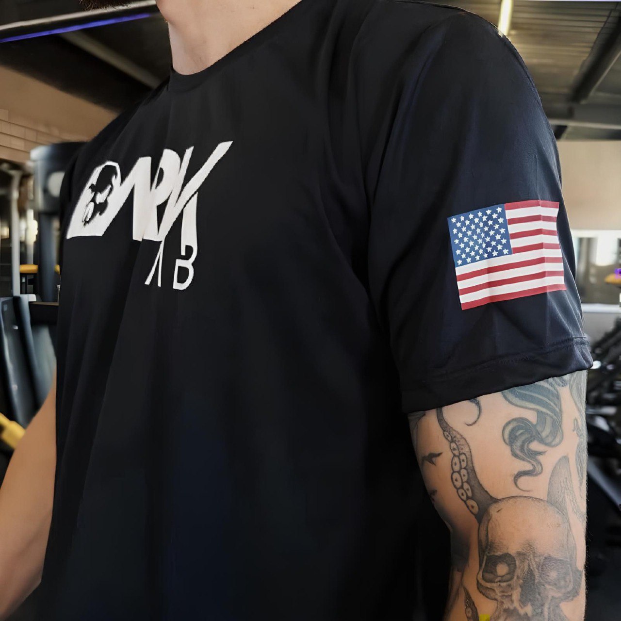 Camiseta Dry-fit  Preta Caveira Unisex Dark Lab