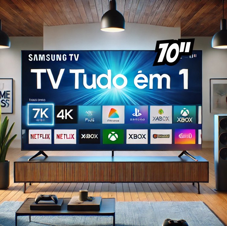 Smart TV 70” 4K UHD LED Samsung 70DU7700 - Wi-Fi Bluetooth Alexa 3 HDMI