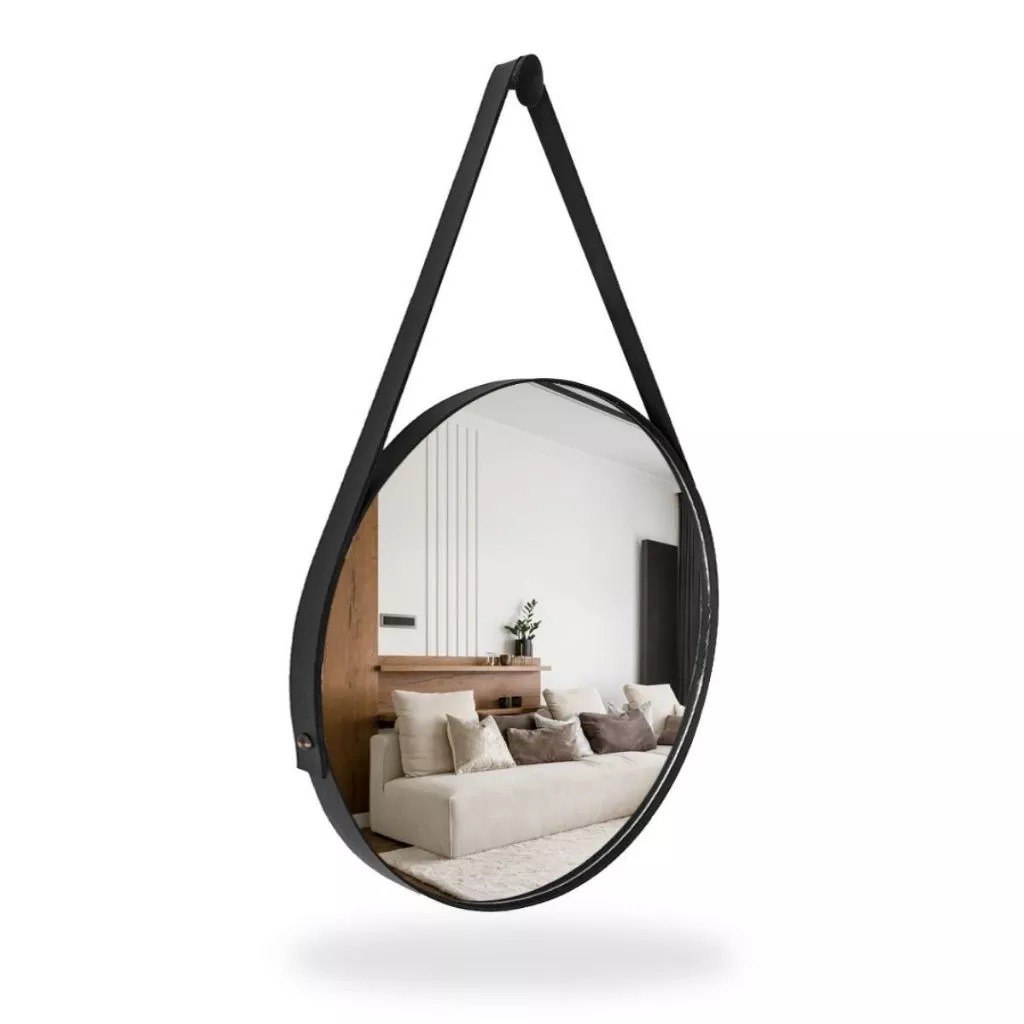 Espelho Redondo Adnet 30cm Com Alça + Suporte