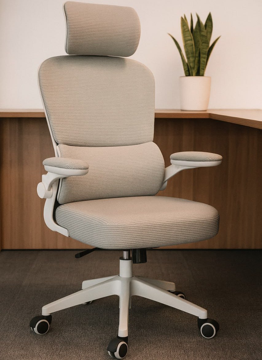 Cadeira Escritório Ergonômica G500 Luvinco Cor Cinza Com Suporte Lombar Estofado Mesh
