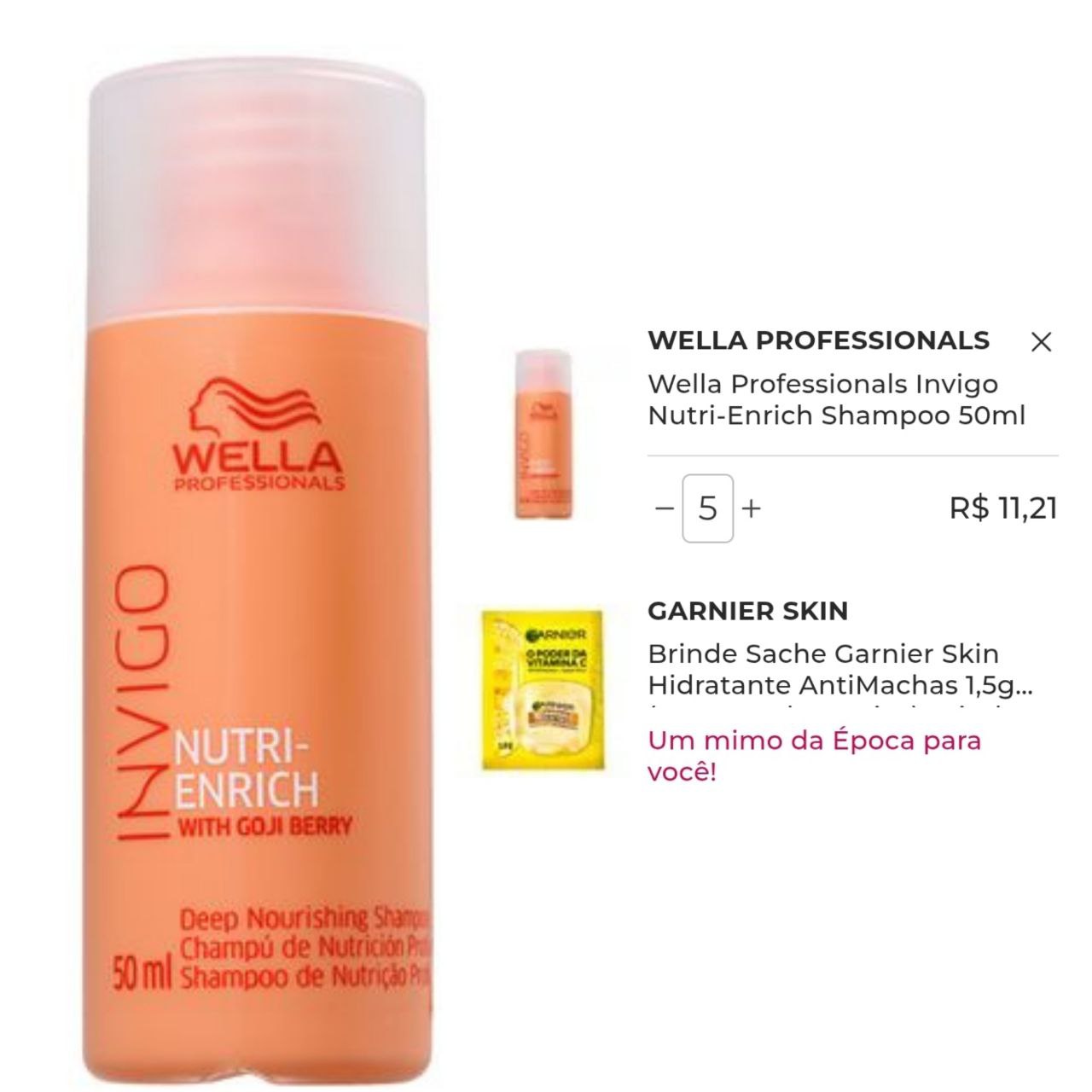 Shampoo Wella Invigo Nutri-Enrich Travel Size - 5 unidades