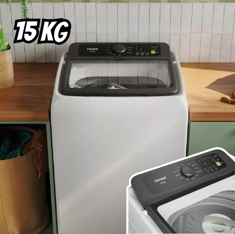 Máquina De Lavar Cwn15ab 15kg Branca Consul Cor Branco