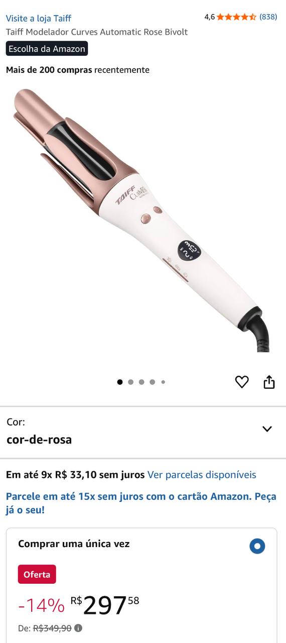 Taiff Modelador Curves Automatic Rose Bivolt