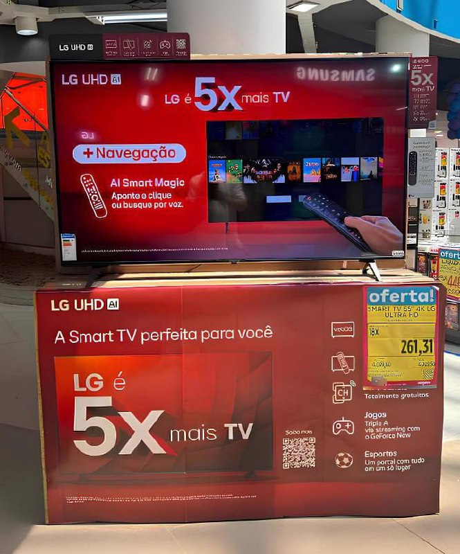Smart TV 65" 4K LG Ultra HD 65UT8050 com Processador a5 Ger7 AI Alexa/Chromecast integrado...