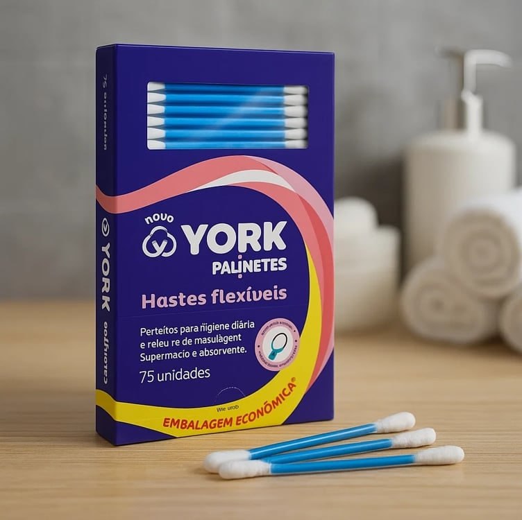York Hastes Flexíveis De Algodão Palinetes 75 Unidades