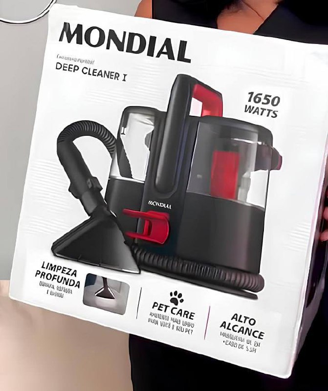 Extratora e Higienizadora Portátil Deep Cleaner I, Mondial, Preto/Vermelho, 1650W, 110V - ...