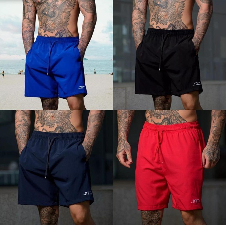 Bermuda Tectel Masculino Leve Fresca Bolsos Frontais