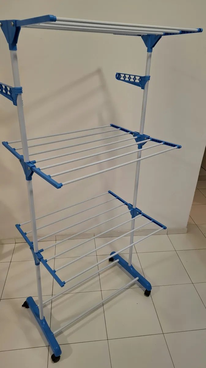 Varal De Chão 3 Andares Dobravel Vertical Aço Inox Grande