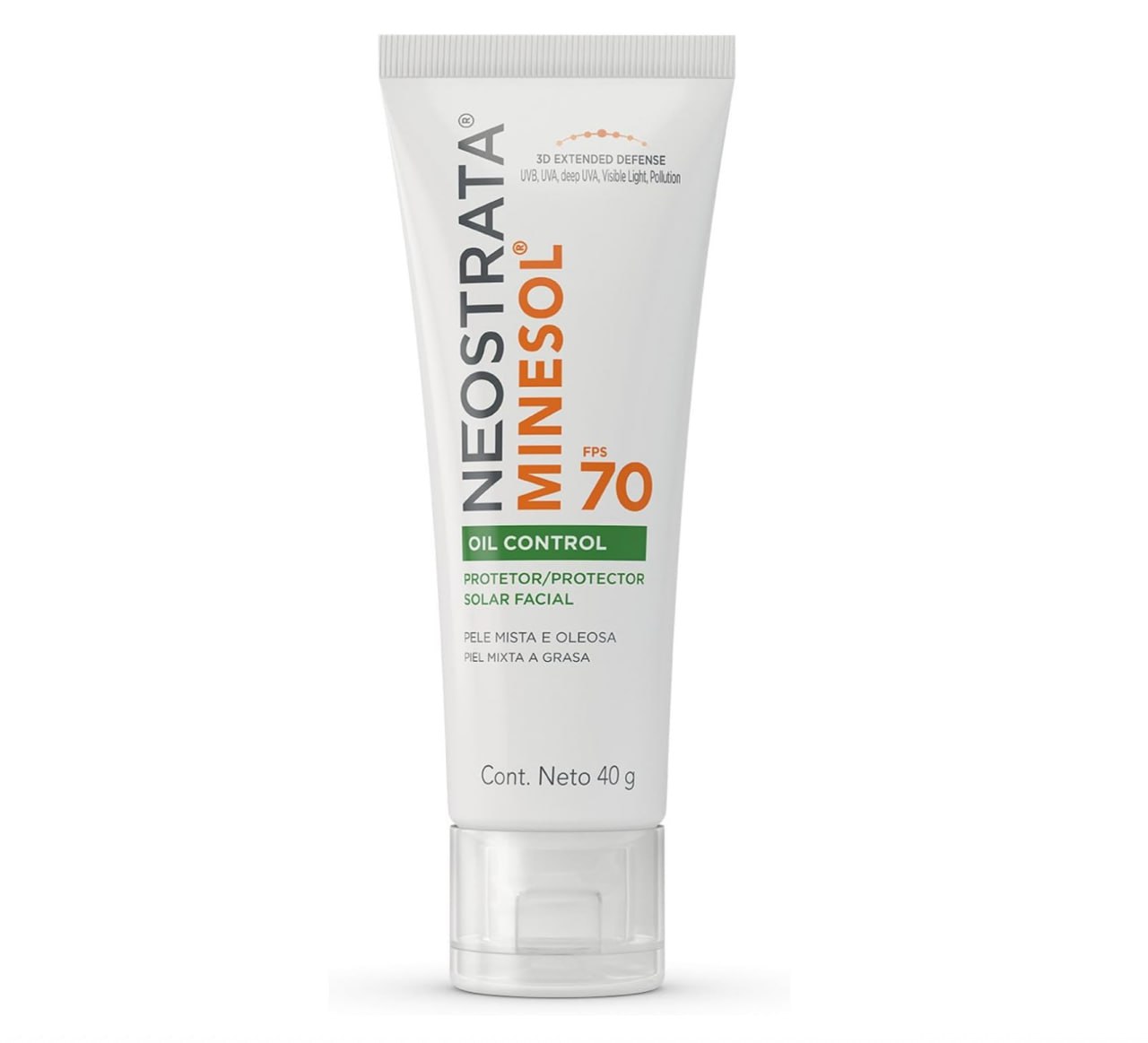 Protetor Solar Facial Oil Control da Neostrata Minesol Sem Cor FPS 70 de 40g para Peles Mi...
