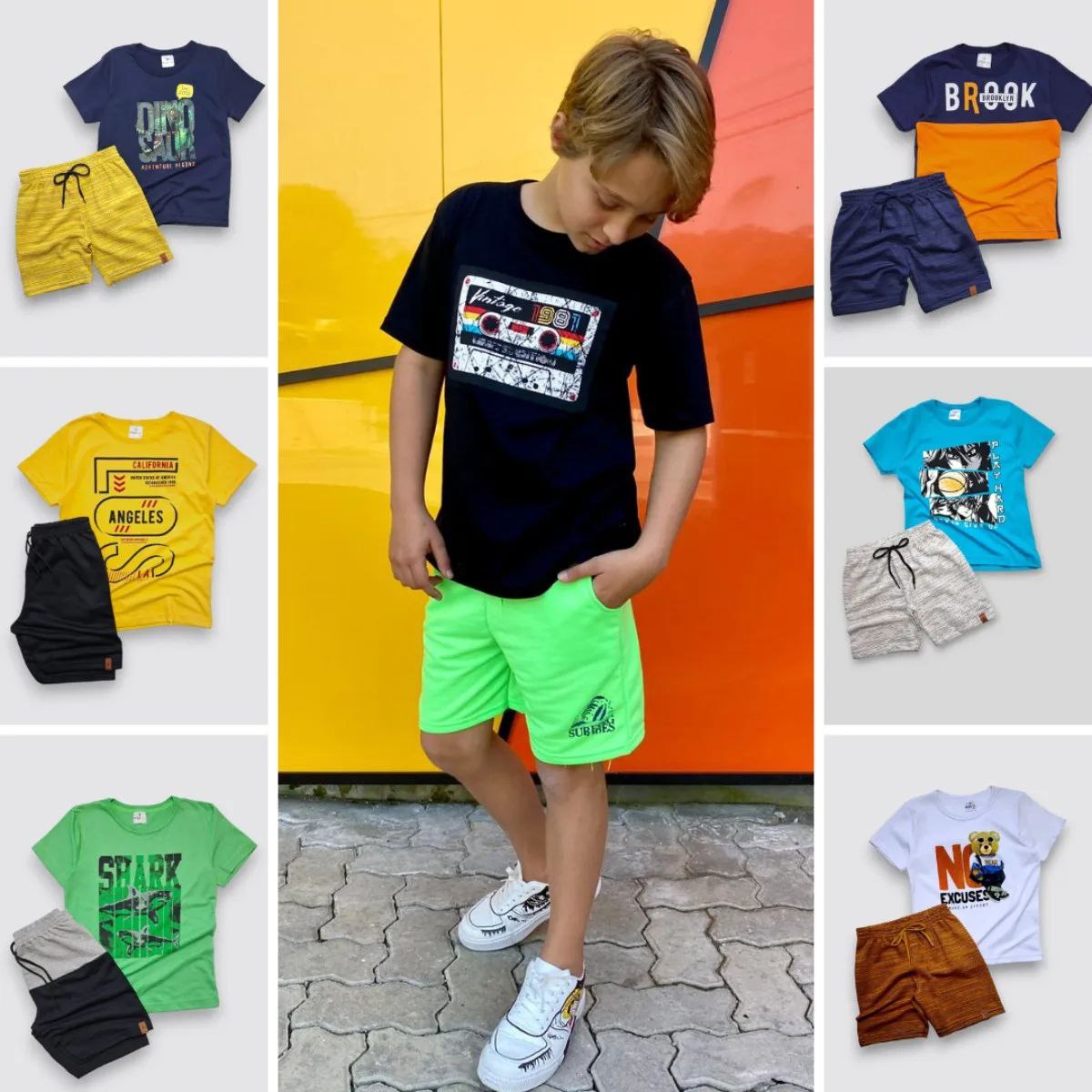 Kit Verão 10 Peça Menino Infantil 1 Ao 8 Atacado Masculino
