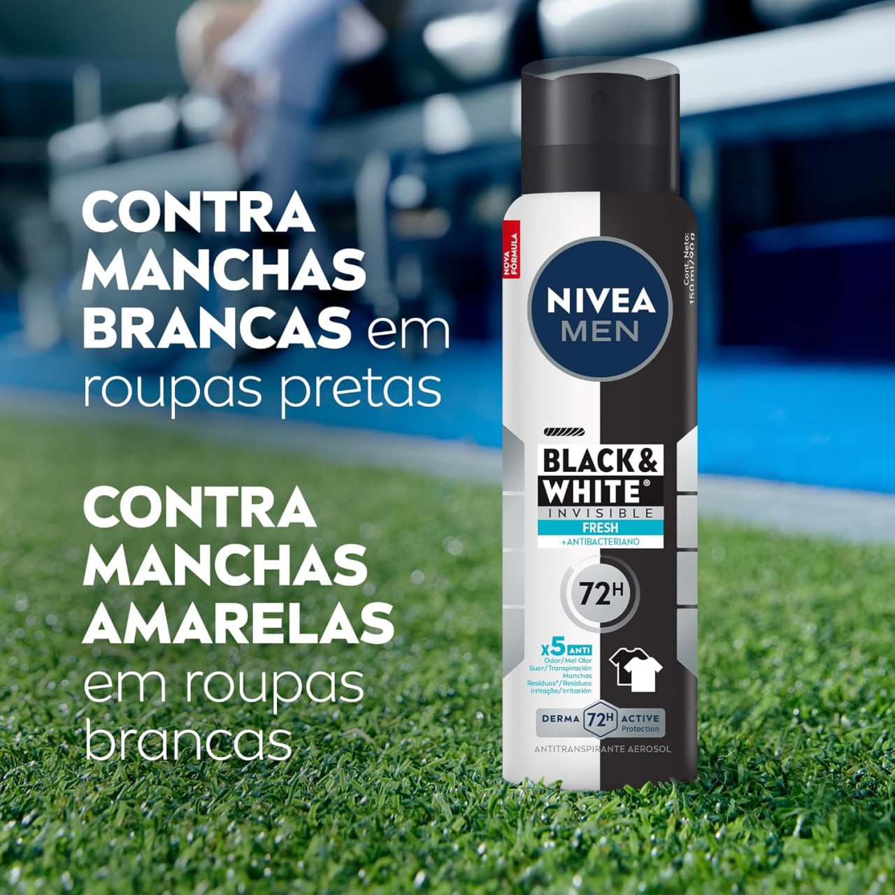 NIVEA MEN Desodorante Masculino Antitranspirante Aerossol Black & White INVISIBLE Fresh 15...