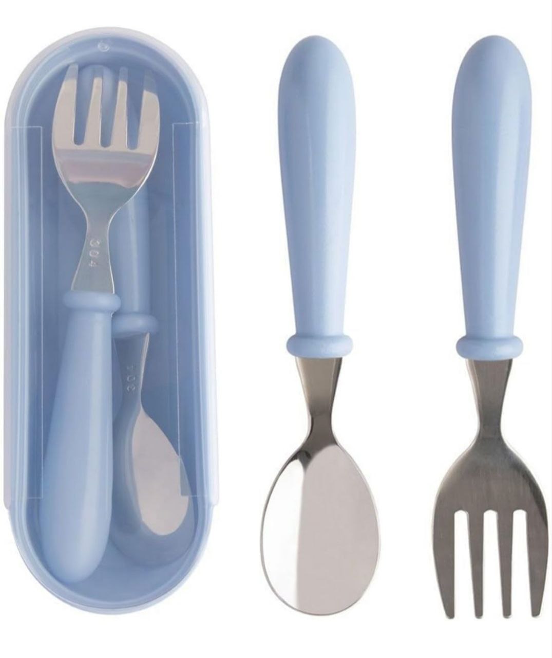 Jogo Talheres Colher Garfo Inox Infantil Kit Com Estojo Bebê, introdução alimentar, passei...