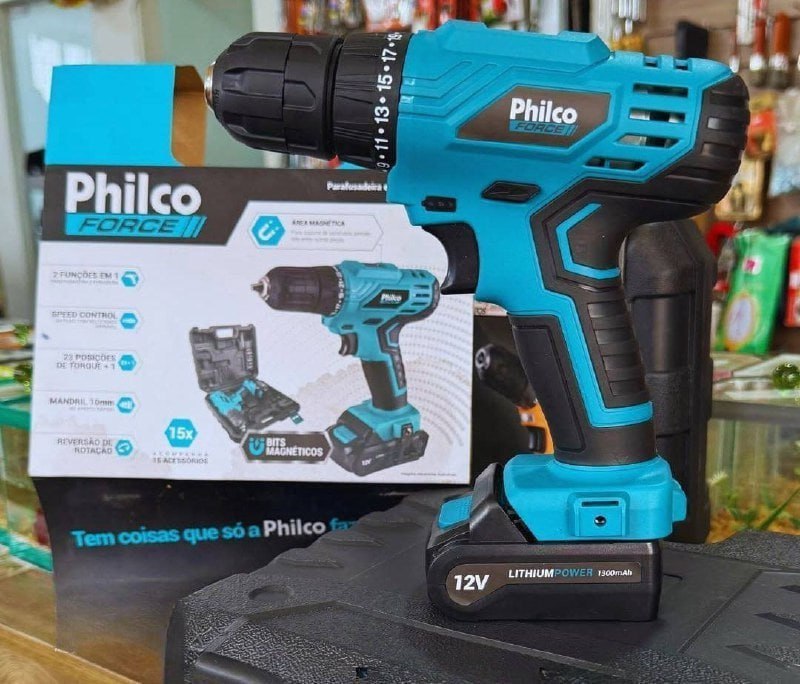 Furadeira Parafusadeira Sem Fio De 10mm Philco Ppf12m + Acessório