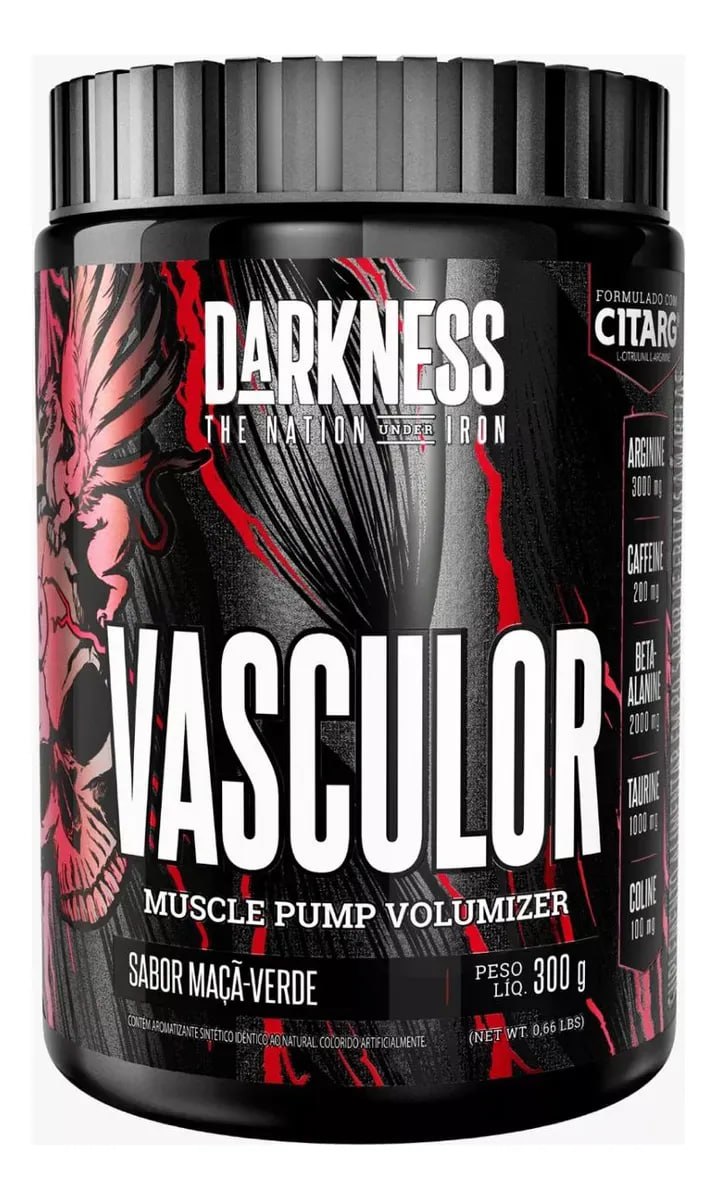 Pré-treino Vasculor Muscle Pump Volumizer Maçã Verde 300g Darkness