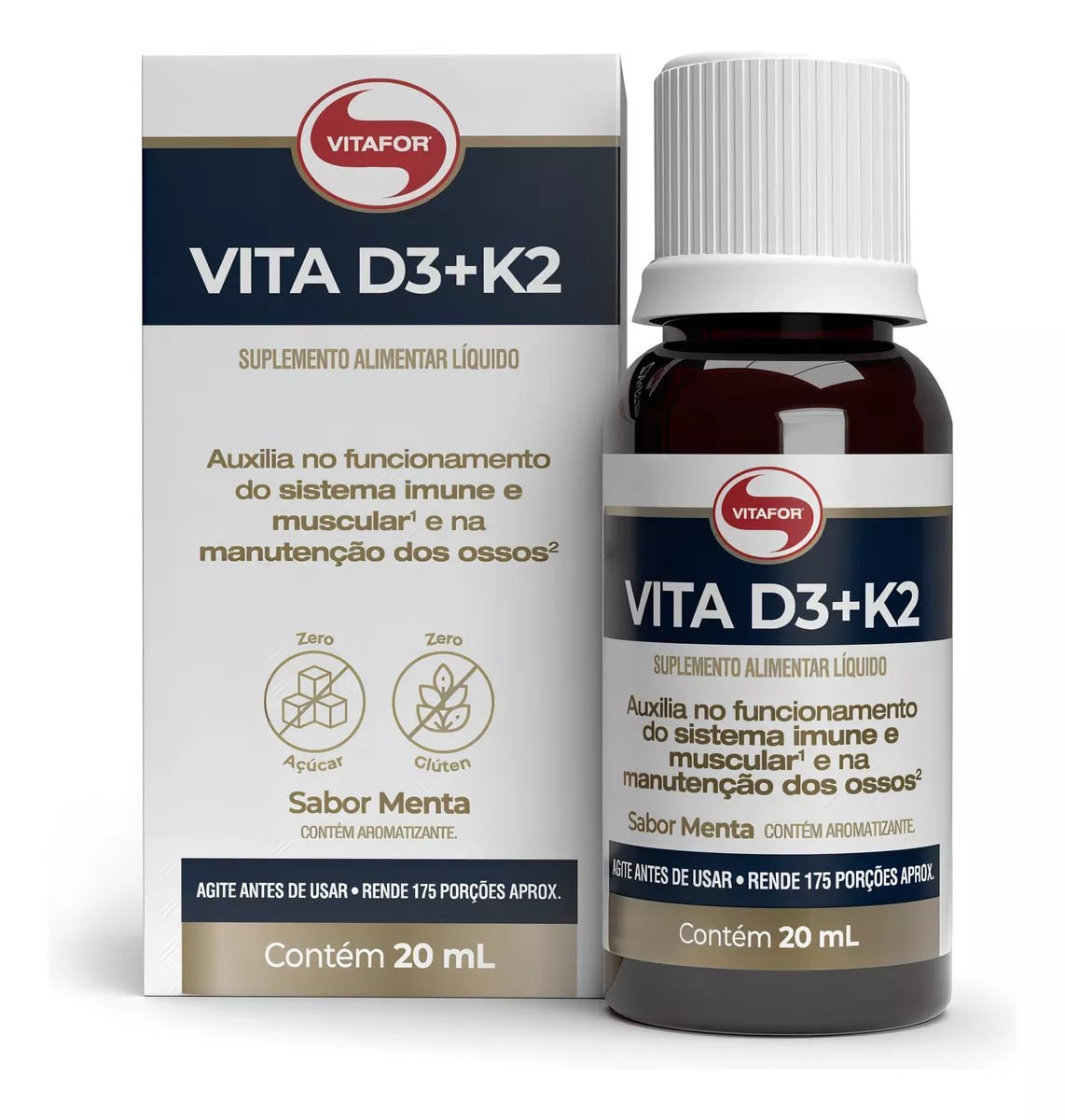 Vita D3 + K2 Sabor Menta 20ml Vitafor