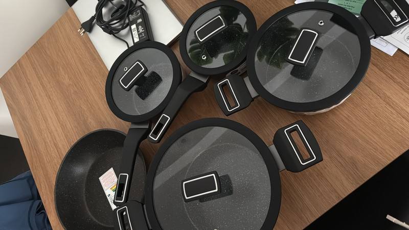 Jogo de Panelas Brinox Revestimento Cerâmico de Alumínio Preto 5 Peças Carbon Ceramic Life