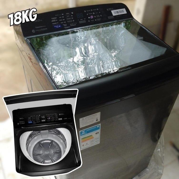 Máquina De Lavar Panasonic Antibacteria AG 18kg Titânio NA-F180P7T 220v