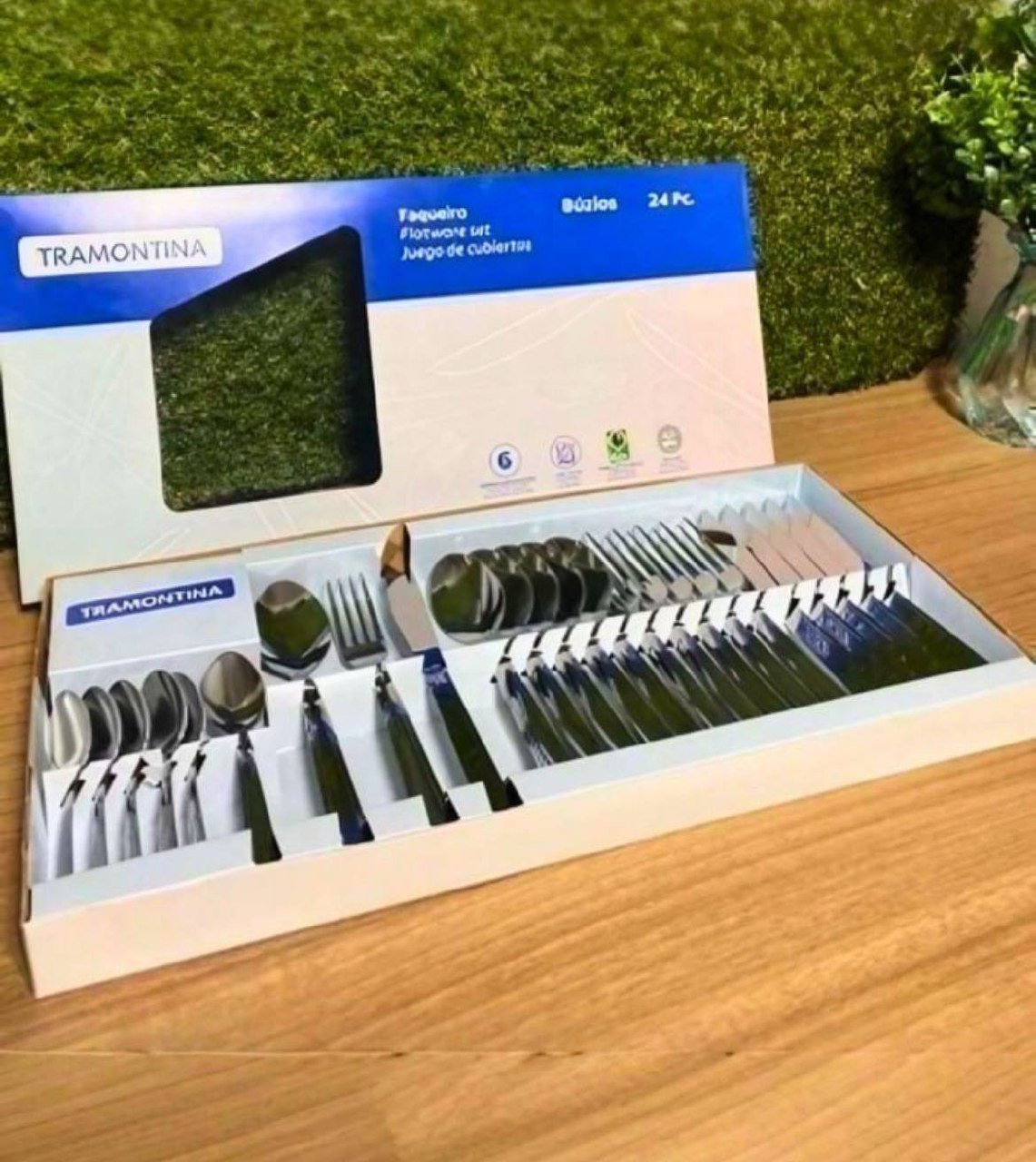 Jogo De Talheres Faqueiro Inox 24 Peças Búzios Tramontina