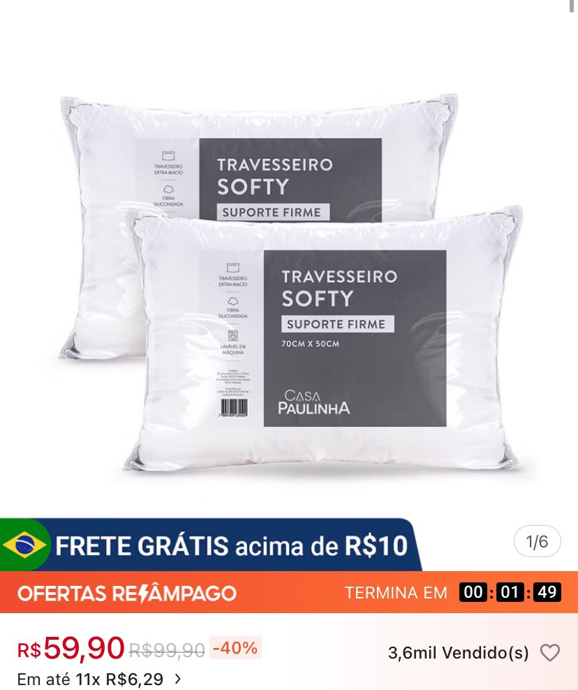 Kit 2 Travesseiros Micropercal Softy Suporte Firme Enchimento Silicone