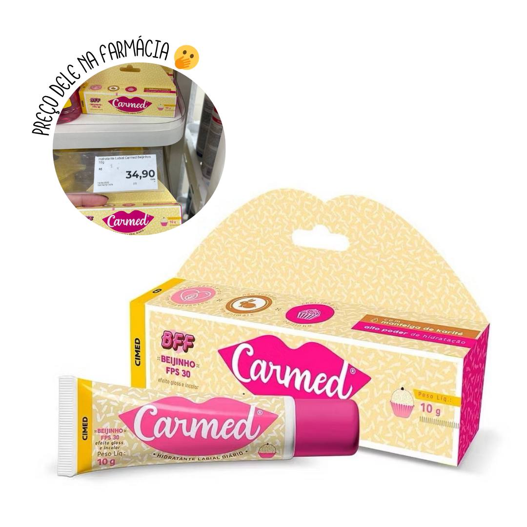 Hidratante Labial Carmed Crystal Pink Rose Gold Dentadura Beijo Banana Beijinho Rosa Glitt...