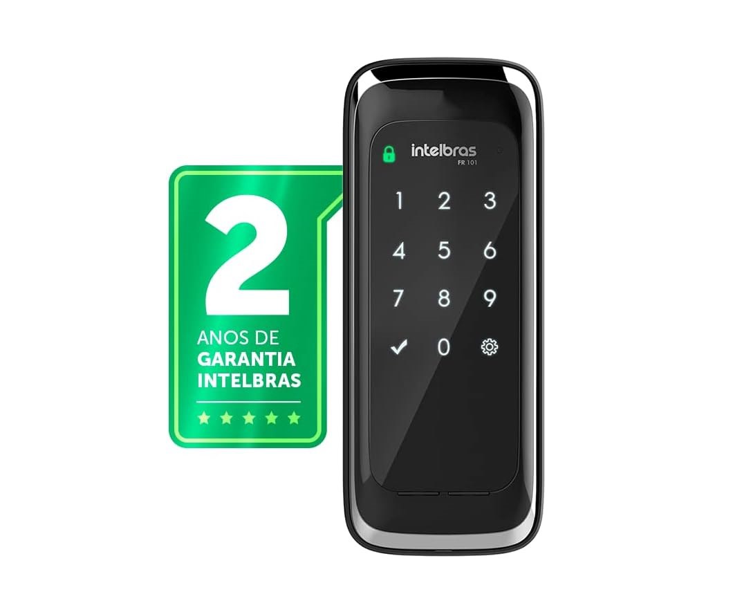 Fechadura Digital de Sobrepor Touch Screen FR 101 Preto Intelbras