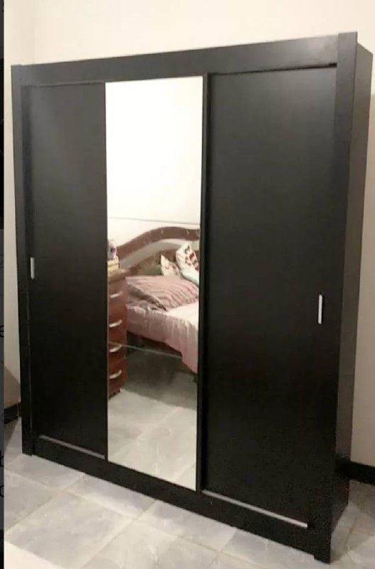 Guarda Roupa Casal Madesa Mônaco 3 Portas de Correr com Espelho - Preto