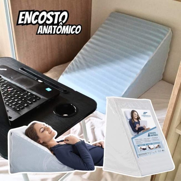 Travesseiro Triangular Encosto Anatômico – Branco - Fibrasca