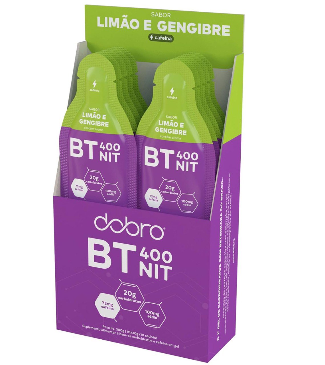 BT Nitrato Gel Dobro com cafeína sabor Limão e Gengibre 30g