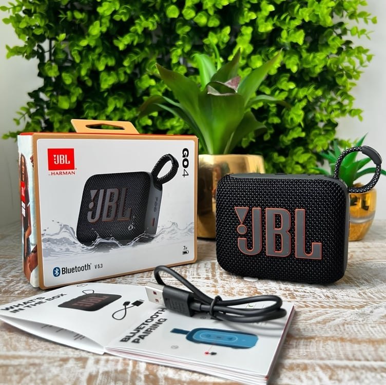 Caixa de Som, JBL, Go 4, Bluetooth, Portátil, Auracast, À Prova D'água e Poeira - Preta