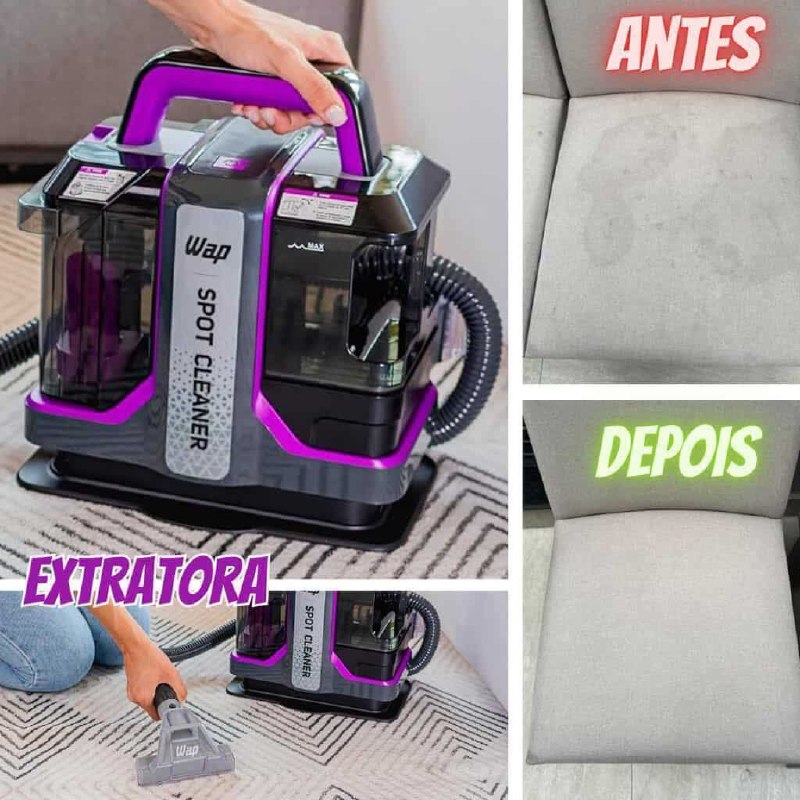 WAP Extratora Portátil Spot Cleaner W3, 3 em 1, Borrifa, Esfrega e Extrai, com Sistema de ...