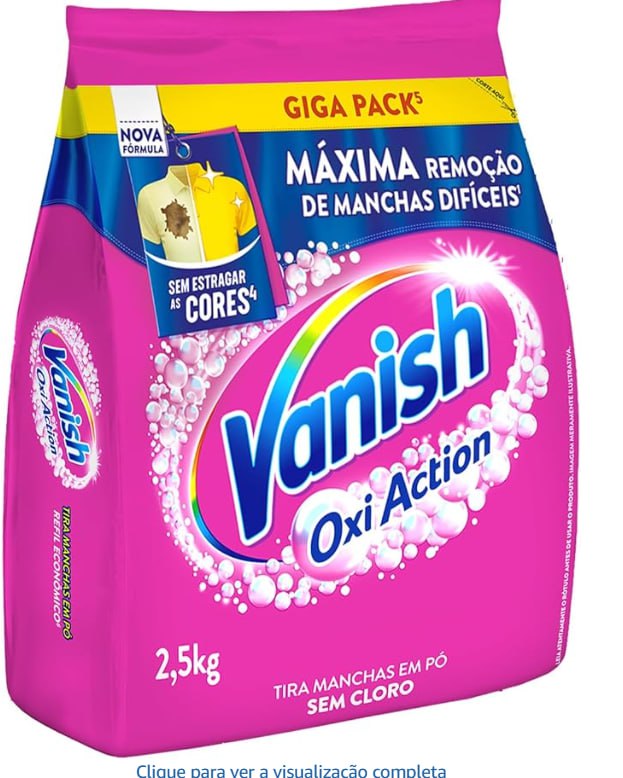 Vanish Tira Manchas Em Pó Multi Power Oxi Action 2 5Kg Refil Econômico Para Roupas Colorid...