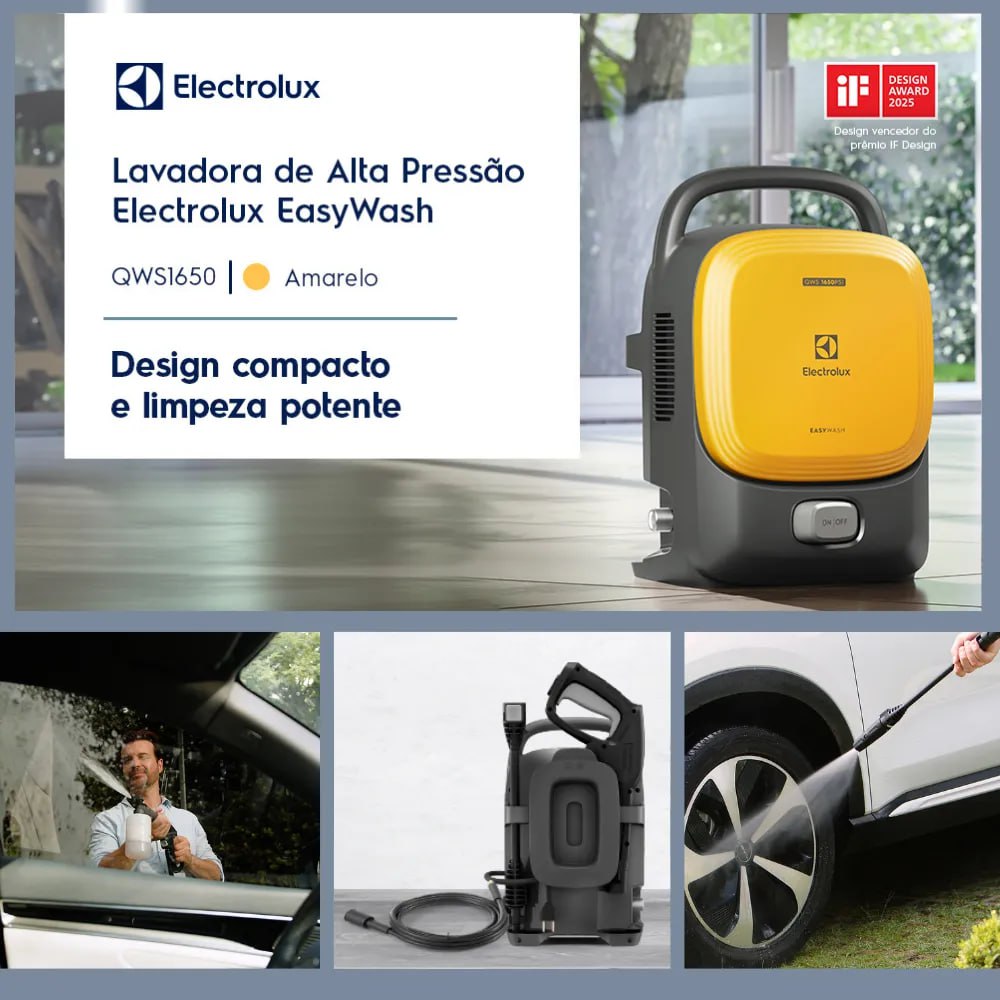 Lavadora De Alta Pressão Electrolux 1650psi 1400w De Potência Com Engate Rápido Easywash L...