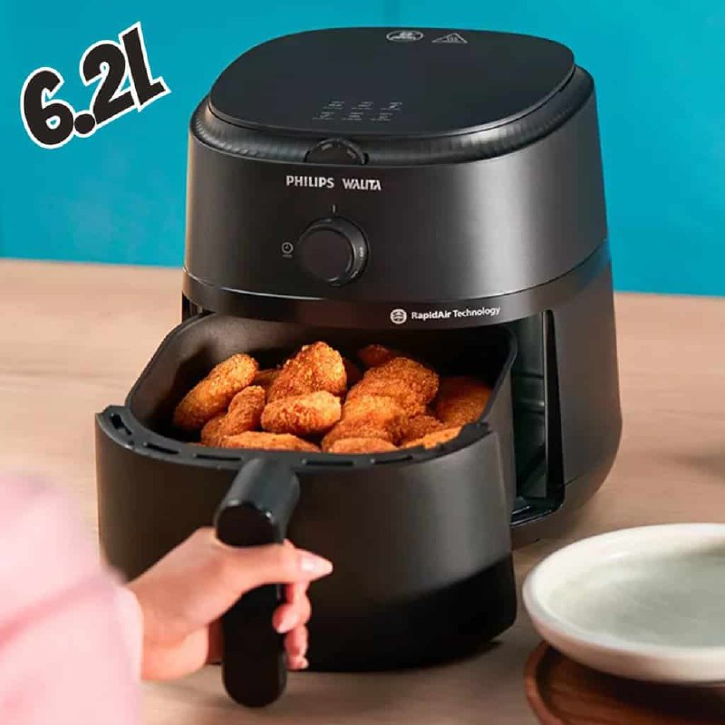Fritadeira Airfryer Série 1000 XL, Philips Walita, 6,2 litros, Tecnologia RapidAir, Preta,...