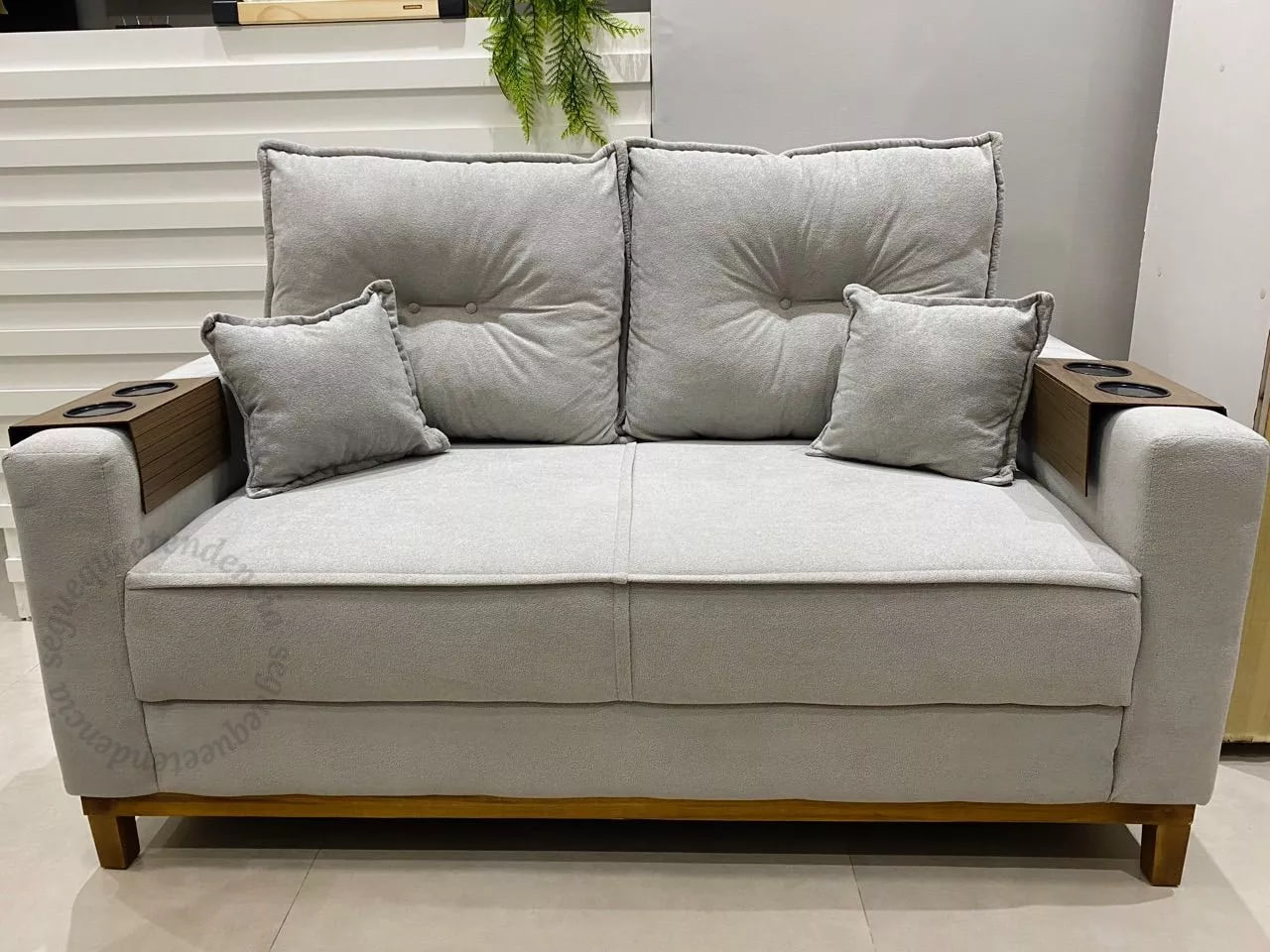 Sofá Living Malibu 1,50m Cinza Bouclê - King House