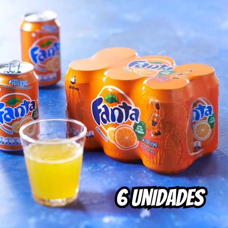 Pack de Fanta Laranja lata 350ml 6 unidades