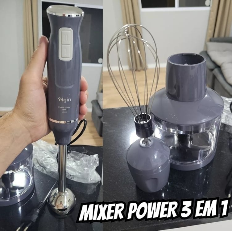 Mixer Power Inox 3 em 1 600W Elgin Lunar 220V - Mixer, triturador e batedor