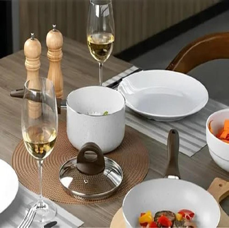 Conj De Panelas 8 Peças Ceramic Life Smart Plus Vanilla - Brinox