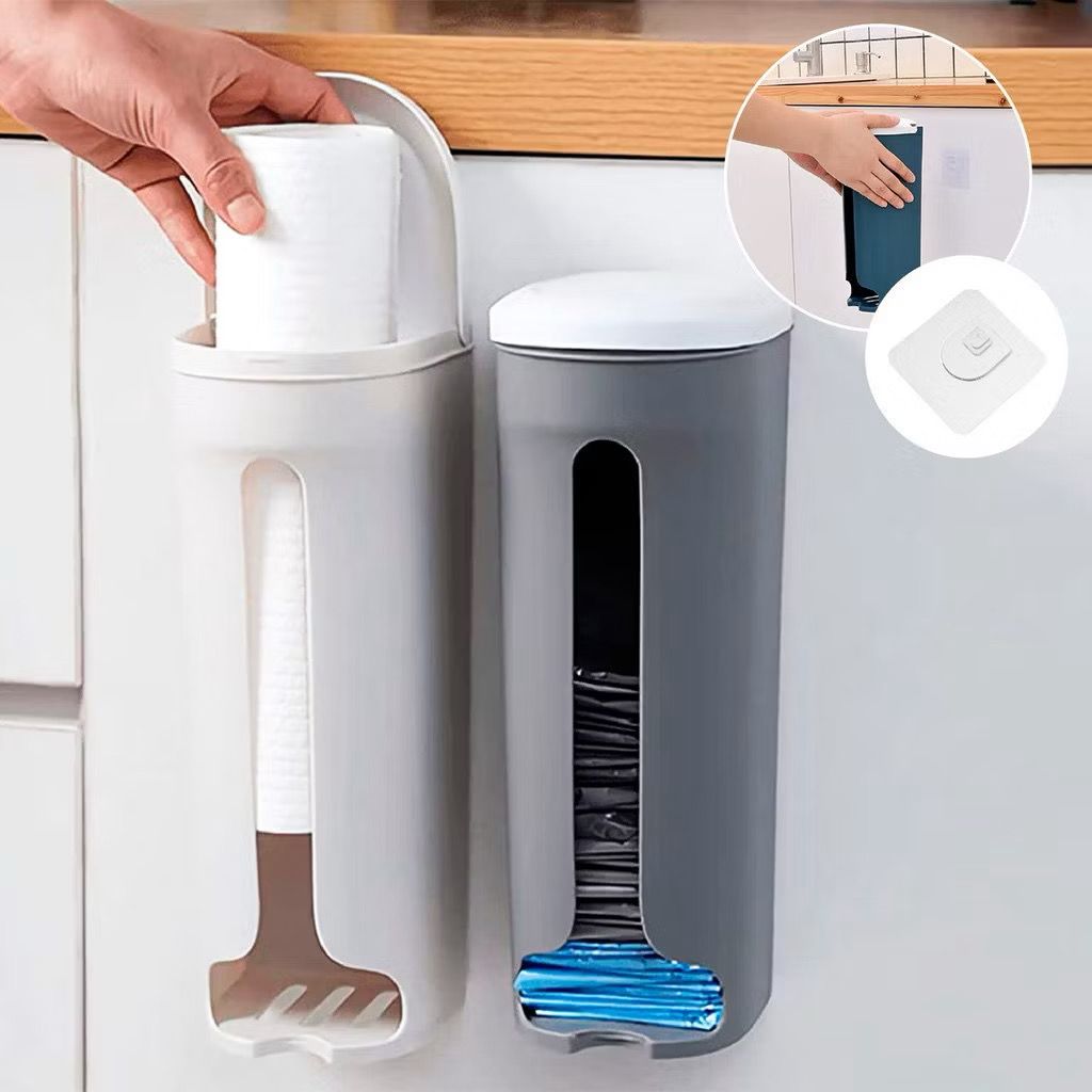 Dispenser Organiza Sacolas Puxa Sacos Lixo Parede E Cozinha