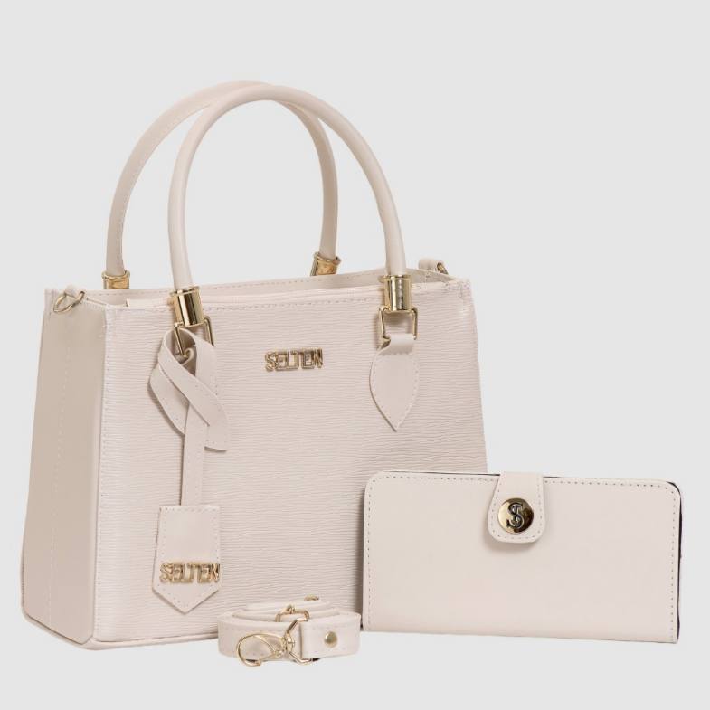 Bolsa Feminina Transversal Tote Media Com Carteira Feminina Preta