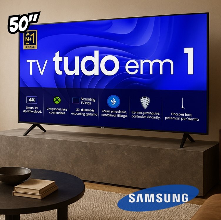 Samsung Smart TV 50" Crystal UHD 4K 50DU8000 - Painel Dynamic Crystal Color, Gaming Hub