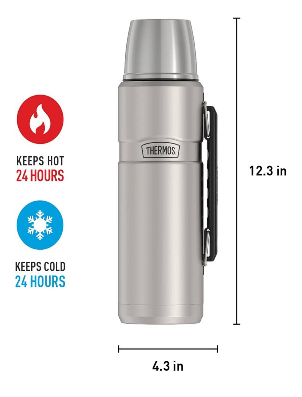 Garrafa térmica Thermos Stainless King, 1,1 L, Matte Steel