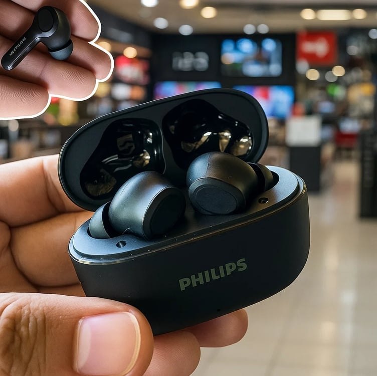 PHILIPS, Fone de Ouvido Sem Fio TWS, TAT1109BK/00, Bluetooth, Com Microfone, Até 24 horas ...