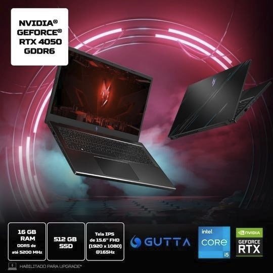 Notebook Gamer Acer Nitro V15 ANV15-51-51UZ Intel® Core™ i5-13420H de 13ªGen 16 GB RAM RTX...