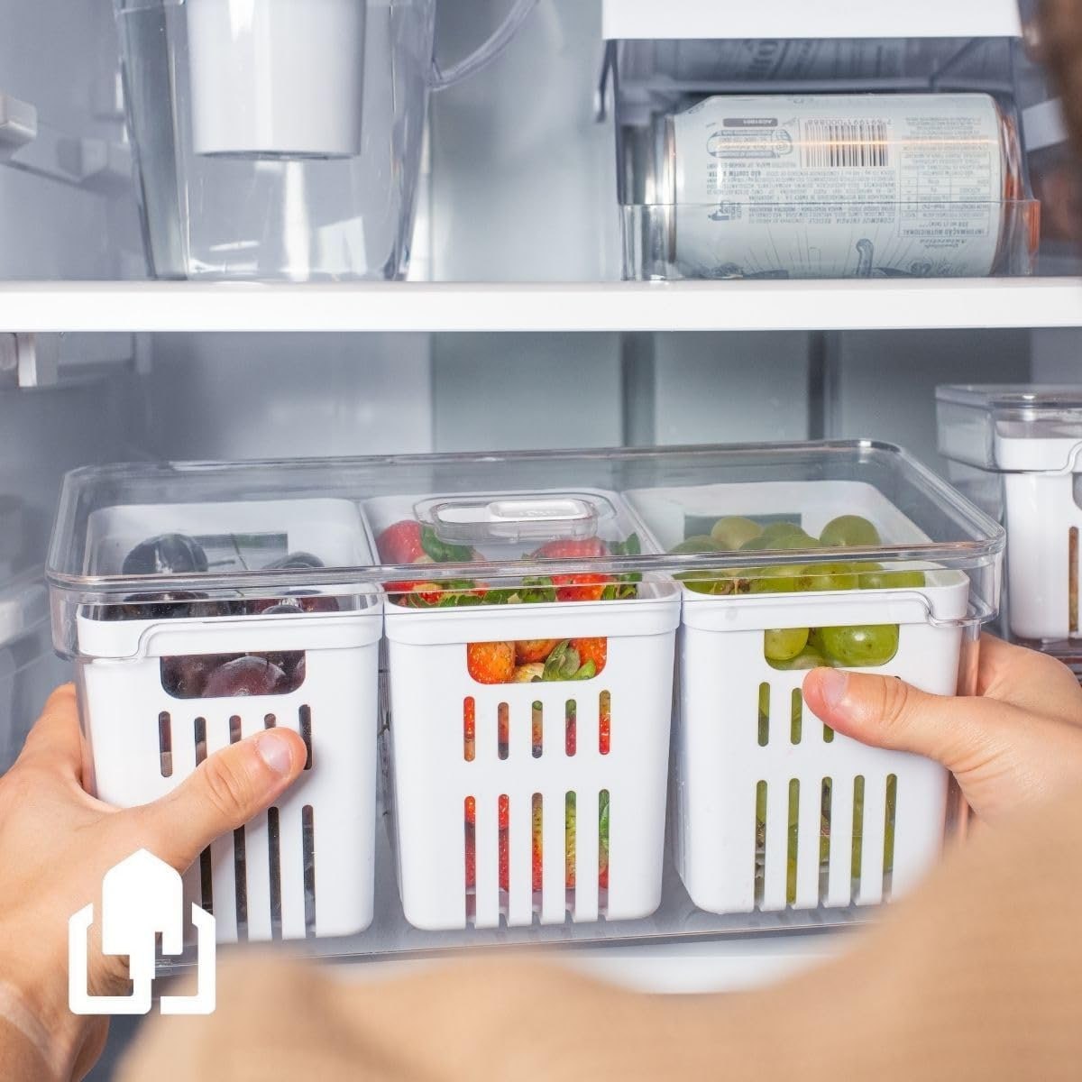 OU ORGANIZADOR CLEAR FRESH 5L COM 3 CESTOS